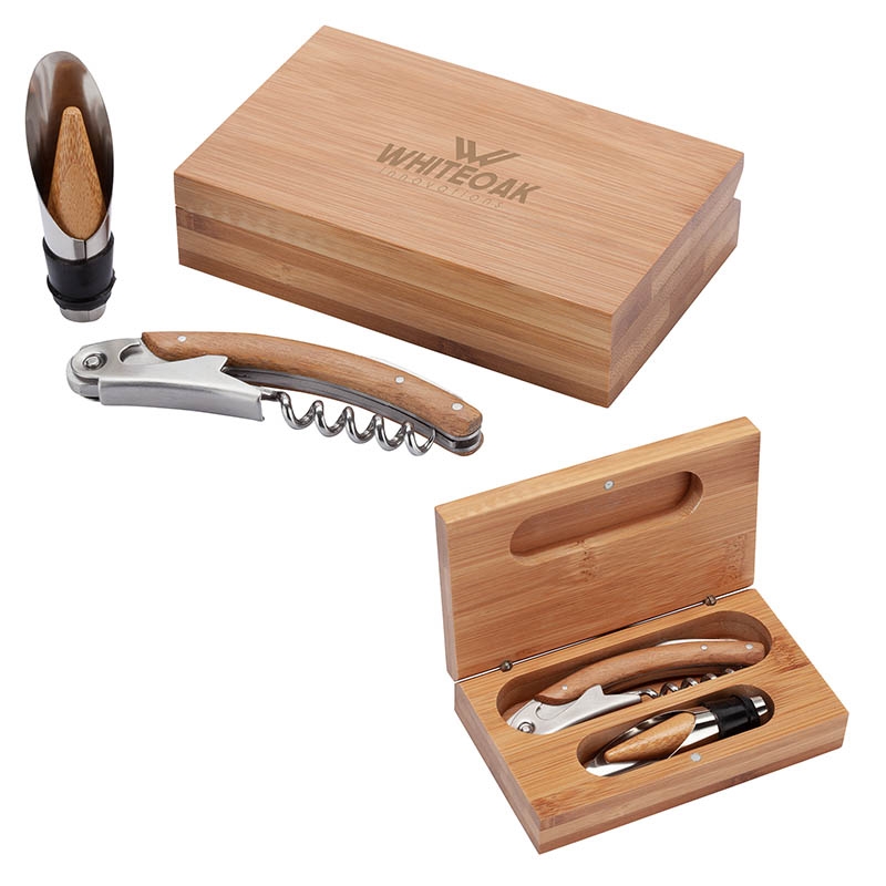 Bel Vino 2-Piece Bamboo Wine Set 9