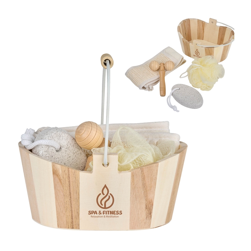 Serene 4pc Spa Kit in Wooden Bucket — view 1 of 6