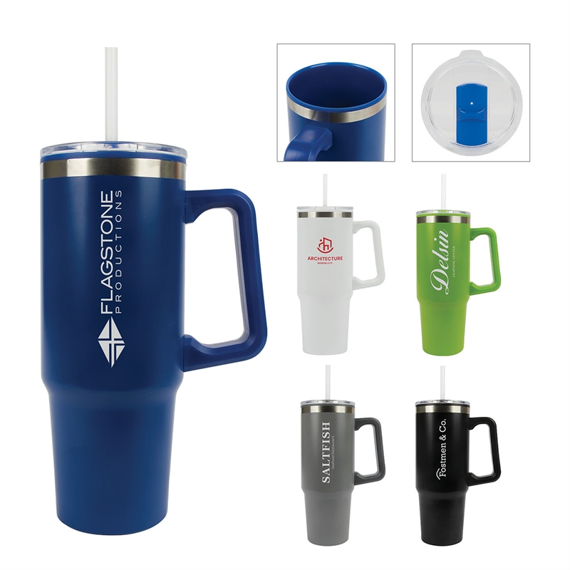 Rhea 30 oz. Steel/ 100% Recycled PP Liner Travel Mug — view 1 of 6