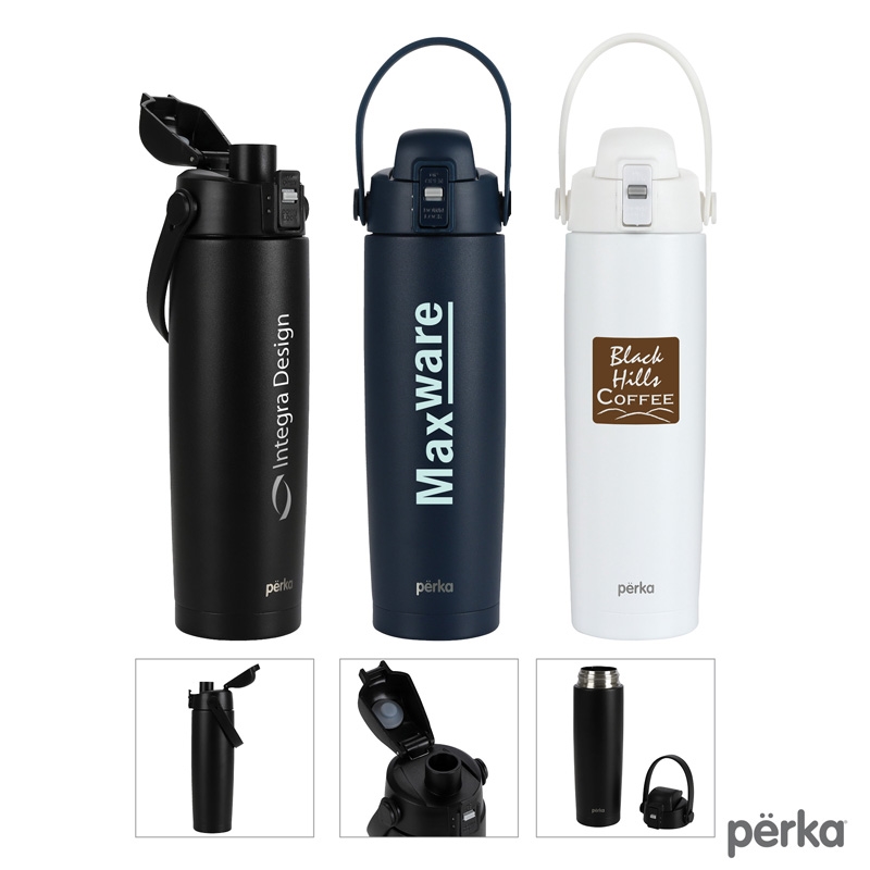 Perka® Lenker 20 oz. Double Wall, Recycled Stainless Steel Water Bottle 46