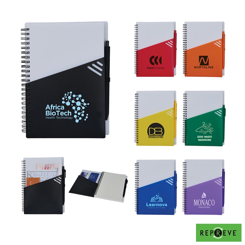 Providence Repreve® Ocean Recycled (RPP) Junior Notebook & Ballpoint Pen w/FSC® Paper — view 1 of 6