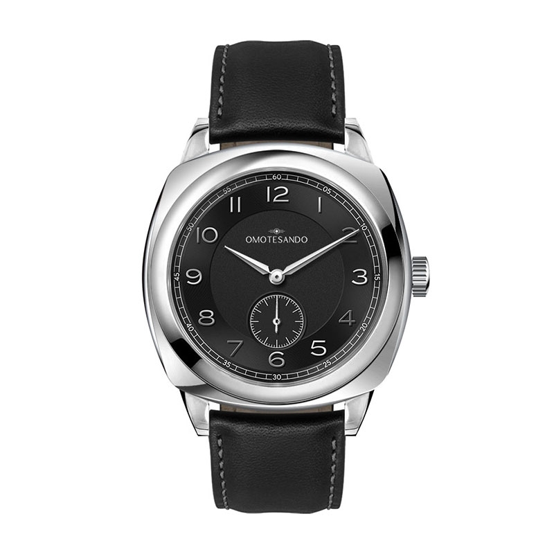 Watch Creations 40MM, 3 HAND WITH SMALL SECOND, STAINLESS STEEL CASE, BLACK DIAL, BLACK LEATHER STRAP