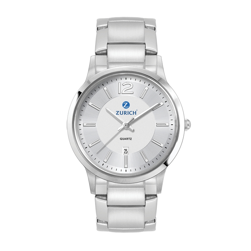 Watch Creations 31.5MM, 3 HAND WITH DATE, 2 TONE STAINLESS STEEL CASE, MATTE SILVER DIAL, WRAPPED EDGE STEEL BAND