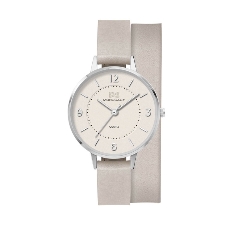 34MM, SILVER METAL CASE,  3-HAND MVT