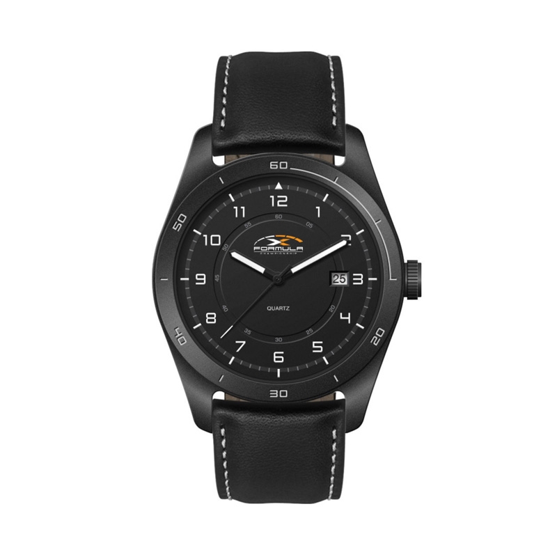 42MM, SS, BLACK CASE, 3-HAND MVT, DTE