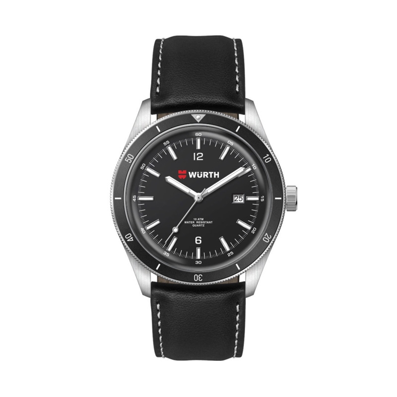 41MM, SS, SILVER CASE, BK BEZEL, 3-HAND MVT, DTE