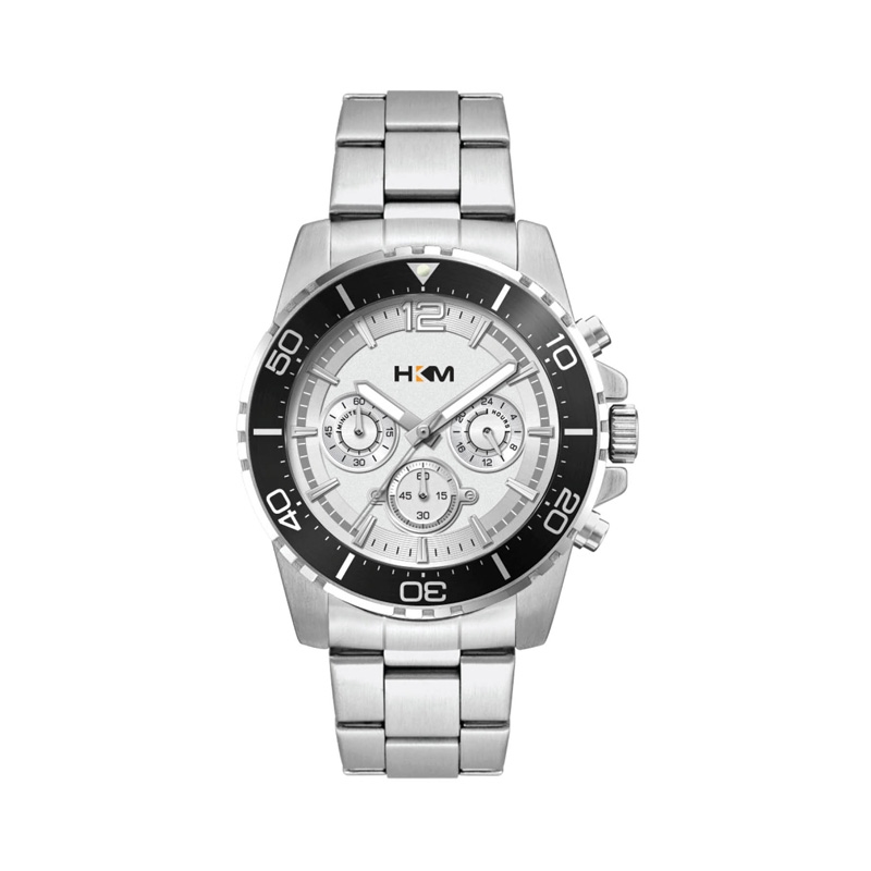 44MM, SILVER METAL CASE, BK BEZEL, CHRONO MVT