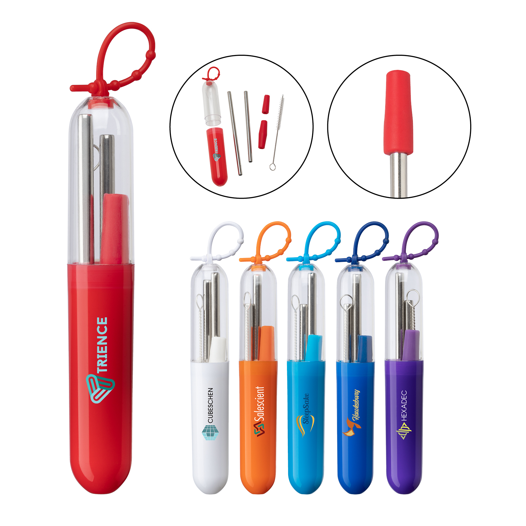 Paloma 5-Piece Stainless Steel Straw Set