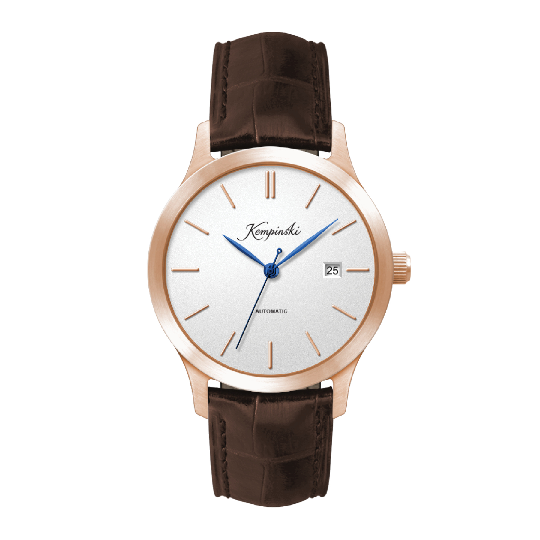 WC2224 40MM STEEL ROSE GOLD CASE, 3 HAND "AUTOMATIC" MVMT, DTE DISPLAY, WHITE DIAL, SEE THROUGH BACK, LEATH