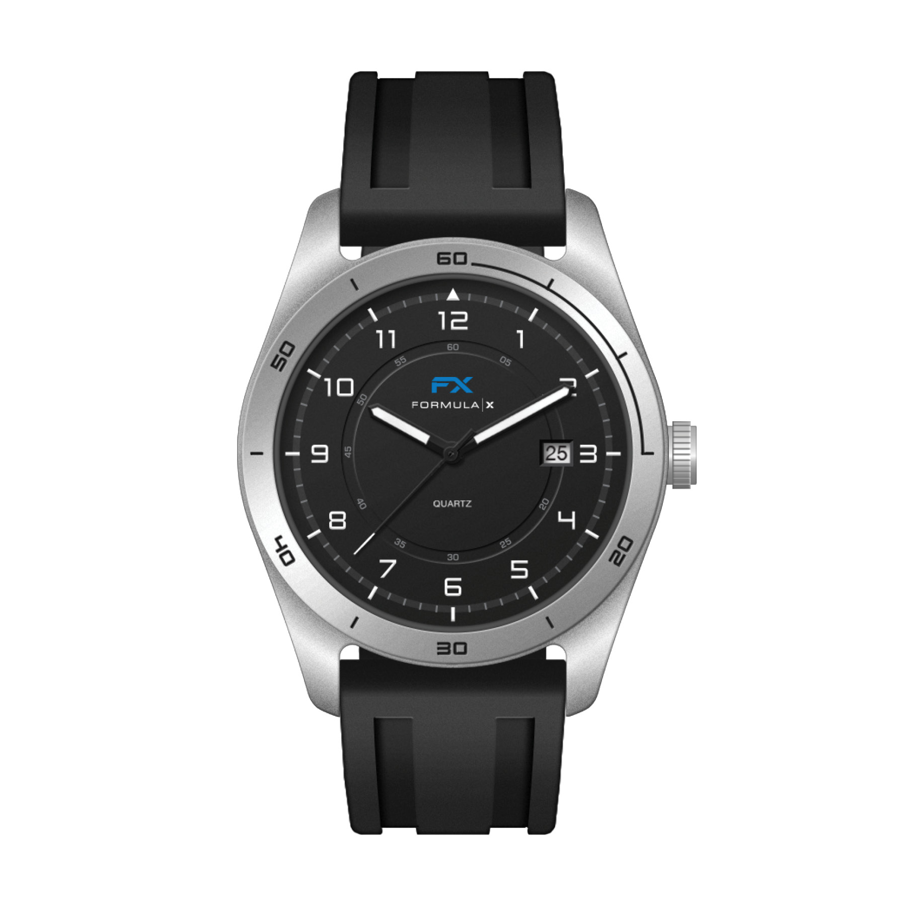 WC6602 42MM STEEL MATTE SILVER CASE, 3 HAND MVMT, BLACK DIAL, DTE DISPLAY, SILICONE STRAP, FLAT MINERAL CRY