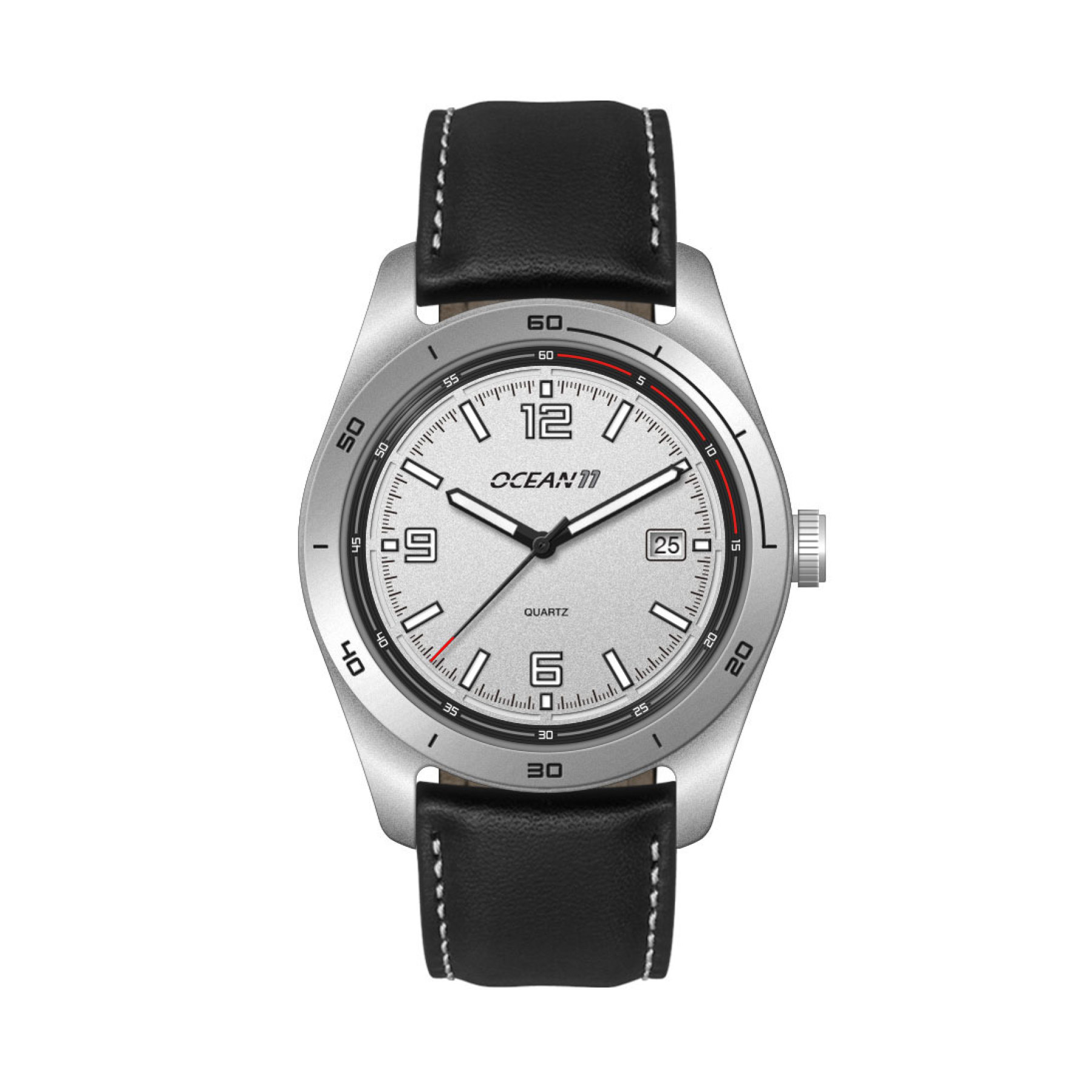 42MM, SS, SILVER CASE, 3-HAND MVT, DTE 8