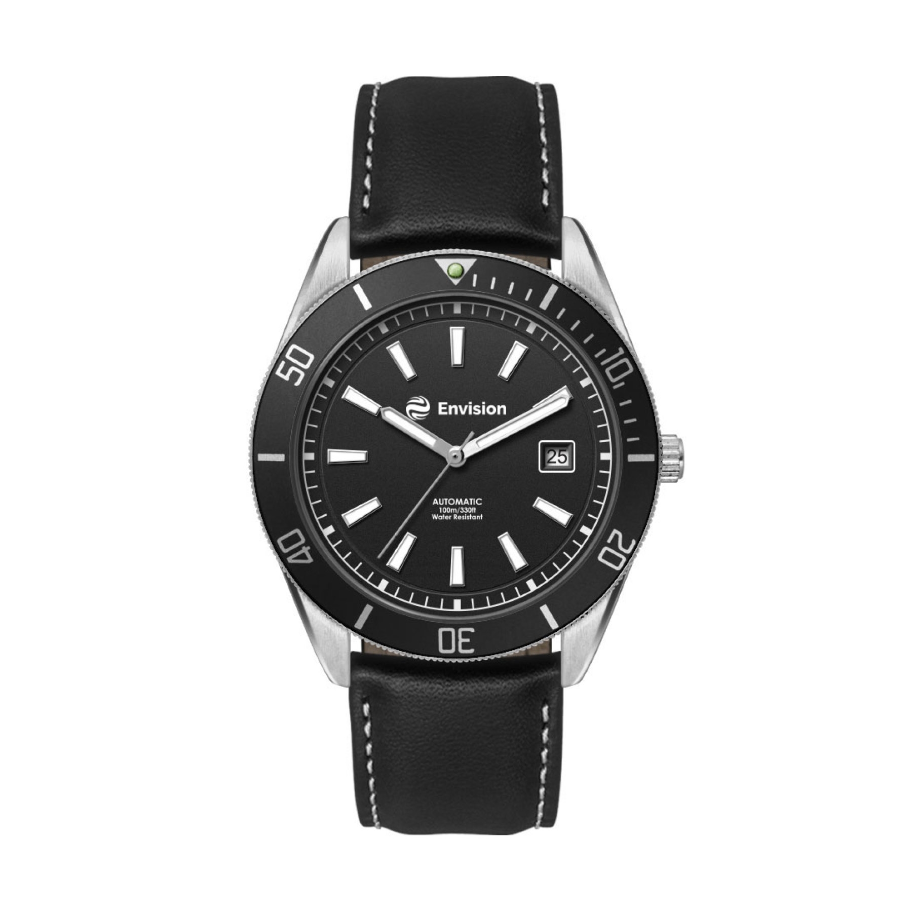 42MM, SS, SILVER CASE, BK BEZEL,  "AUTOMATIC" MVT, DTE