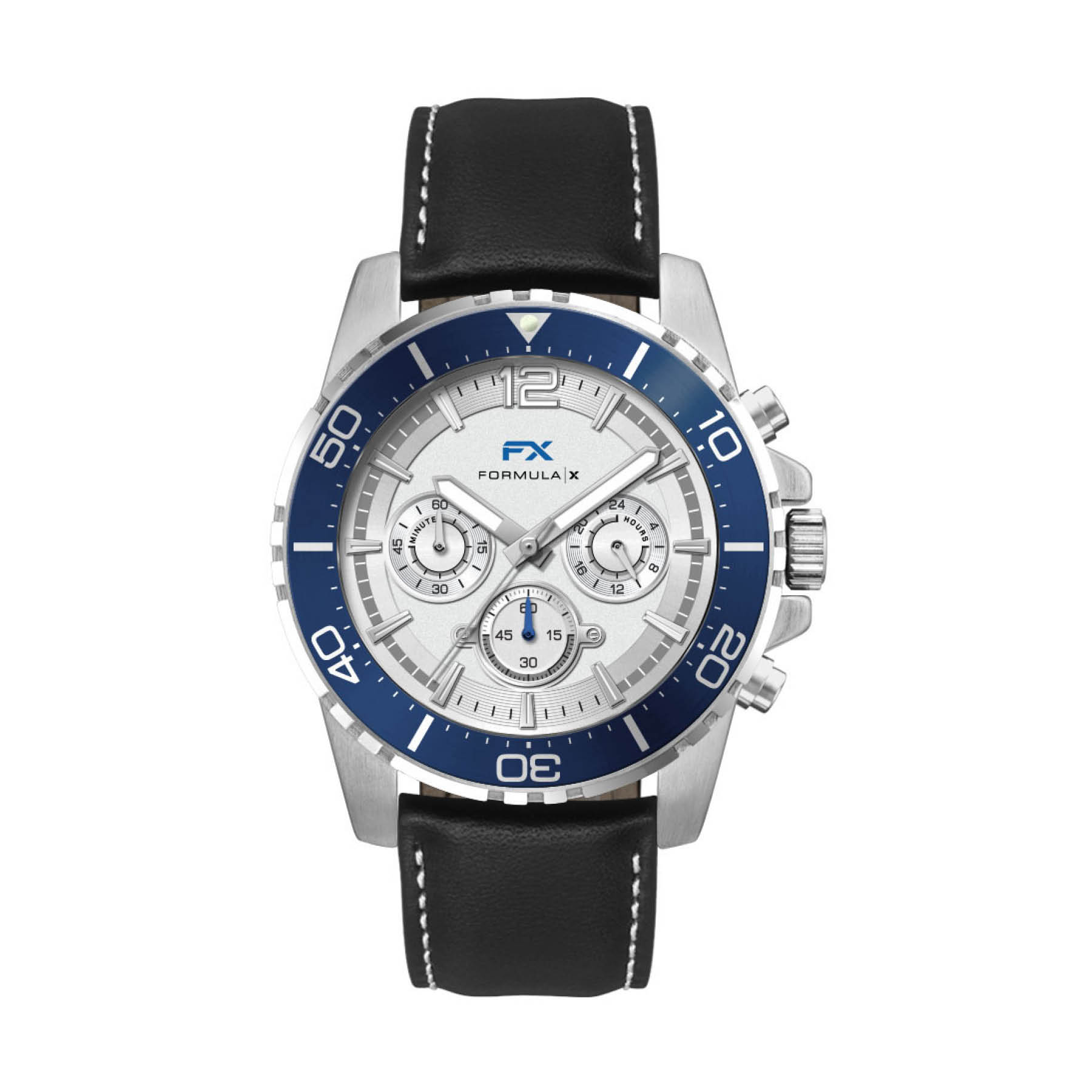 44MM, SILVER METAL CASE, BL BEZEL, CHRONO MVT