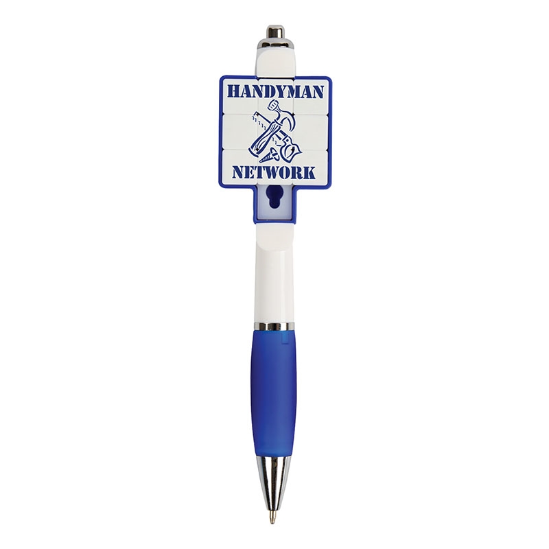 Puzzle Plunge-Action Ballpoint Pen — Blue