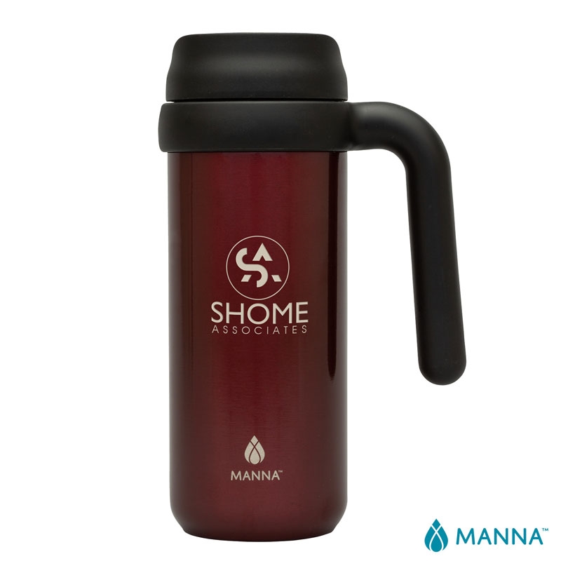 Manna™ 16 oz. Mocha Stainless Steel Mug — Burgundy