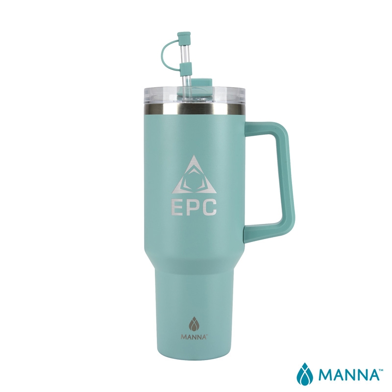 Manna™ Atlas 40 oz. Double Wall Stainless Steel Travel Tumbler — Aqua