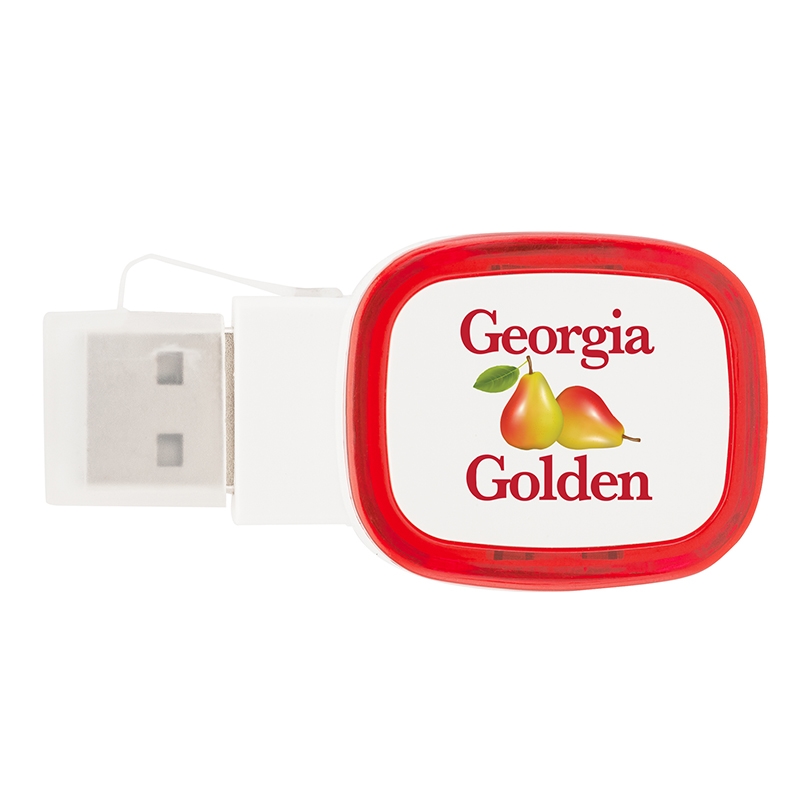 Tapa I Dual-Port USB 2.0 Hub / Reader — Red