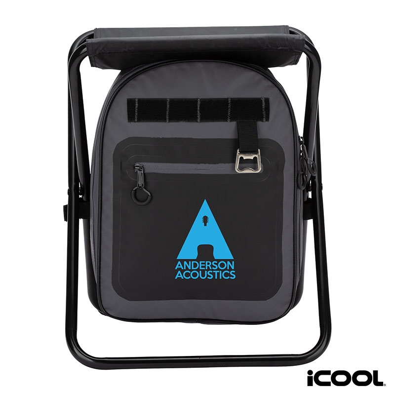 iCOOL® Cape Town 20-Can Capacity Backpack Cooler Chair — Grey