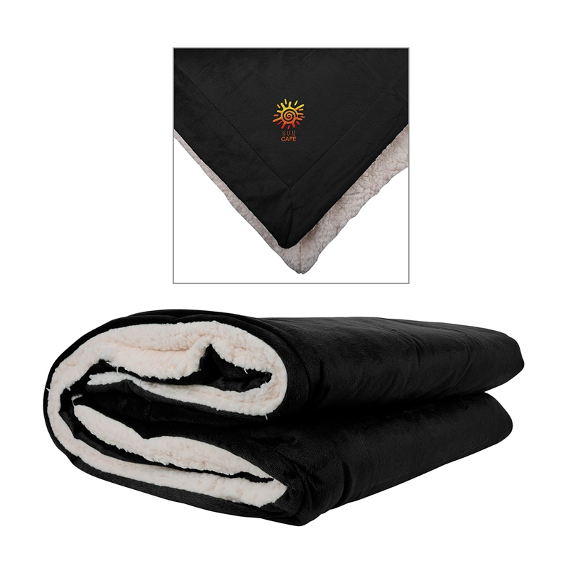 Stonebridge Micro Mink Sherpa Blanket — Black