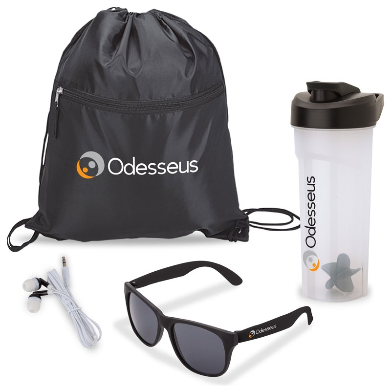 Athletic 4-Piece Fitness Gift Set — Black