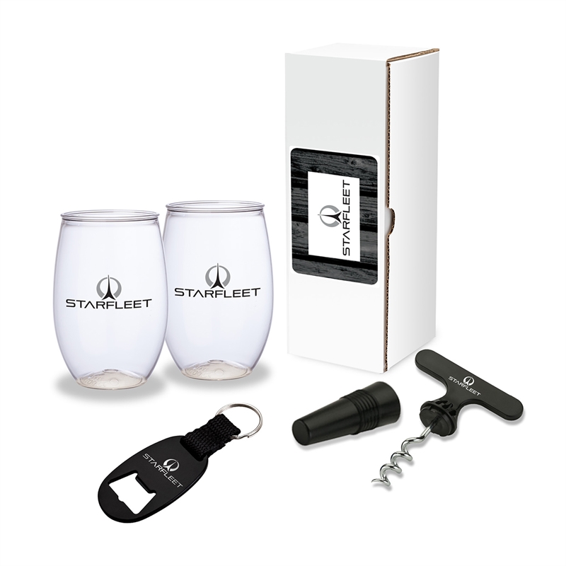 Vineyard 4-Piece Picnic Gift Set — Black