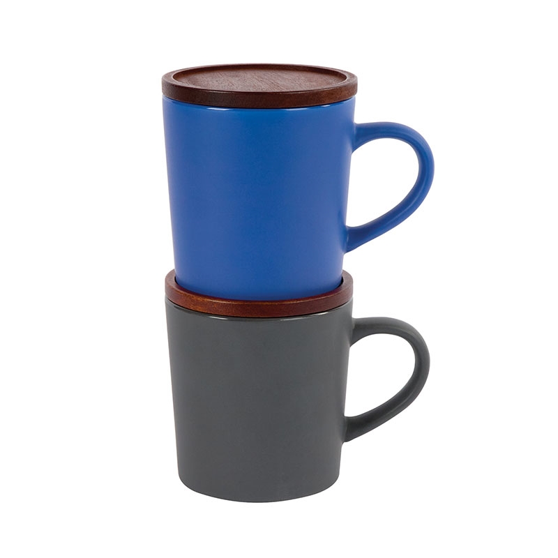 Copenhagen 16 oz. Ceramic Mug w/ Wood Lid 33