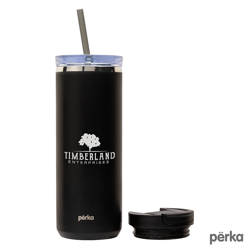Perka® Trent 18 oz. Double Wall, Stainless Steel Hot/Cold Tumbler — Black