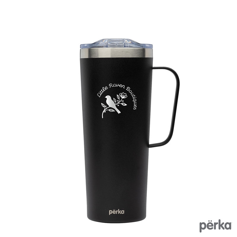 Perka® Winston 28 oz. Double Wall, Stainless Steel Travel Mug — Black