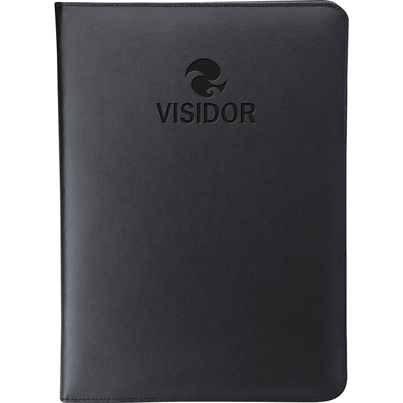 Leder Leather Letter Size Padfolio — Black