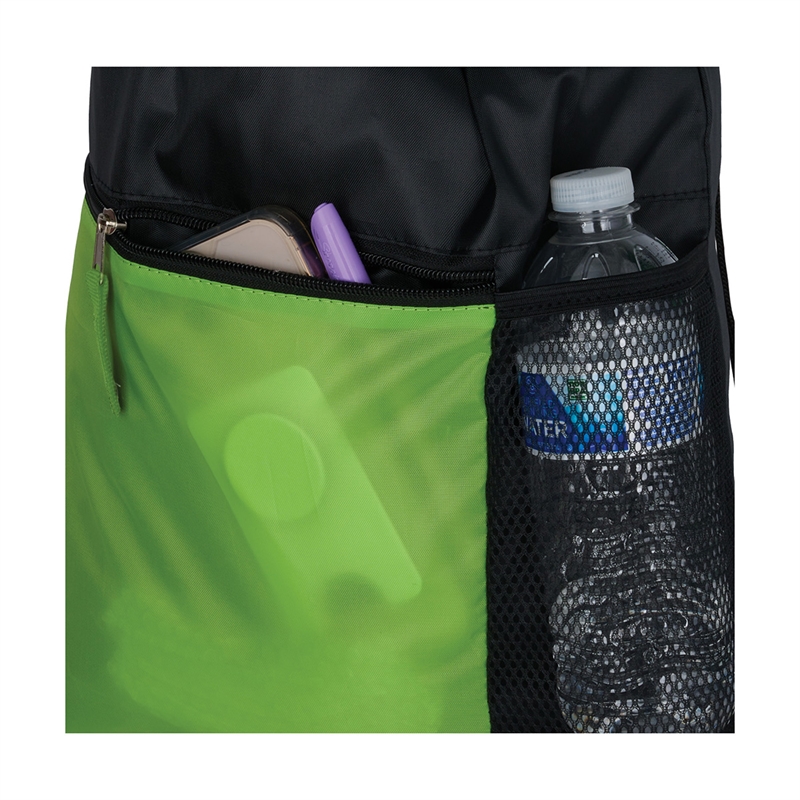 Manchester Recycled (RPET) Drawstring Bag With Zippered & Mesh Pockets 34