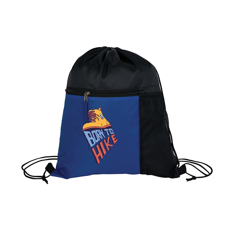 Manchester Recycled (RPET) Drawstring Bag With Zippered & Mesh Pockets 65