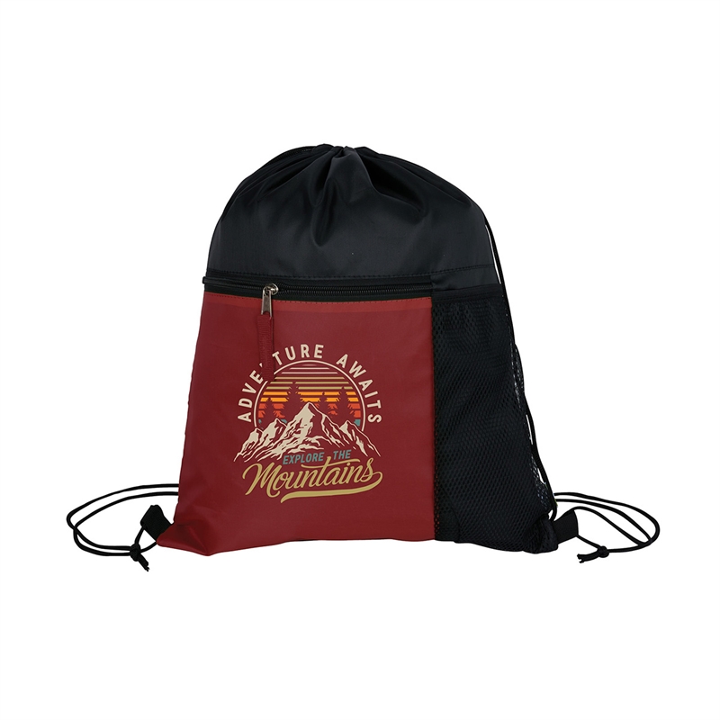 Manchester Recycled (RPET) Drawstring Bag With Zippered & Mesh Pockets 26