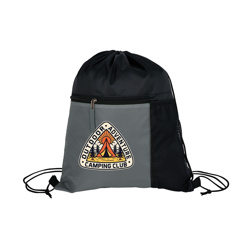 Manchester Recycled (RPET) Drawstring Bag With Zippered & Mesh Pockets 5