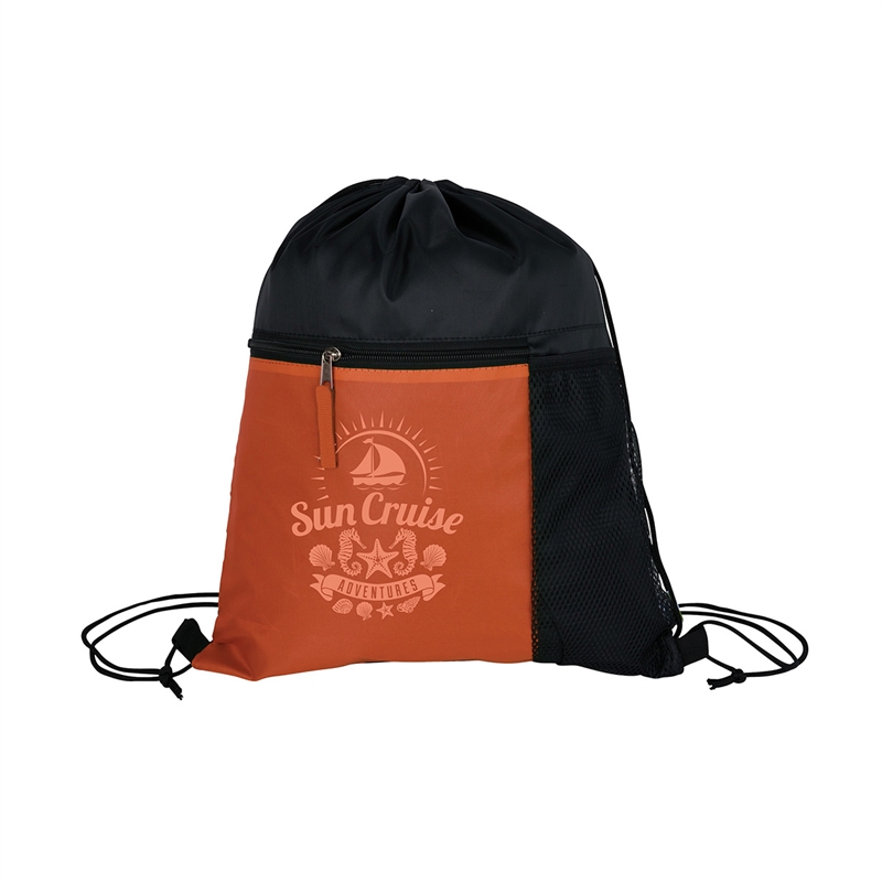 Manchester Recycled (RPET) Drawstring Bag With Zippered & Mesh Pockets 10