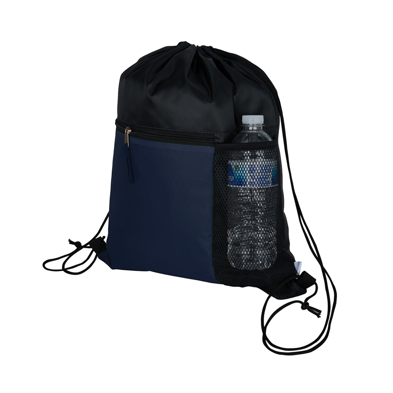 Manchester Recycled (RPET) Drawstring Bag With Zippered & Mesh Pockets 13