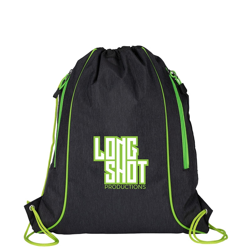 Seville Drawstring Bag w/ Color Accents — Lime
