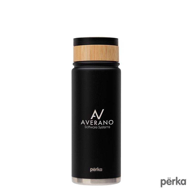 Perka® Lennox 18 oz. Double Wall, Stainless Steel Bottle — Black