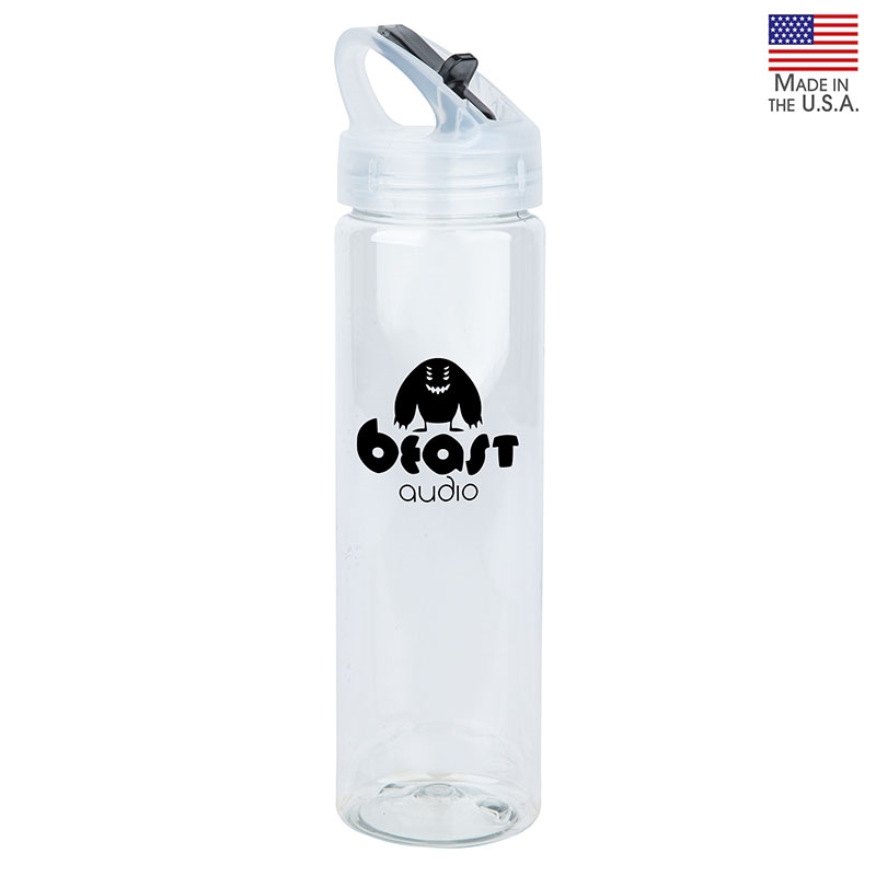 NEWPORT II 25 oz. PET Bottle with Flip Spout — Black