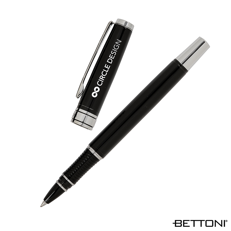 Bettoni® Avellino Recycled Brass Cap-Off Rollerball Pen — Black