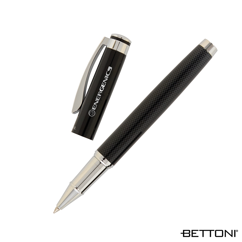 Bettoni® Lazio Recycled Brass Cap-Off Rollerball Pen — Black