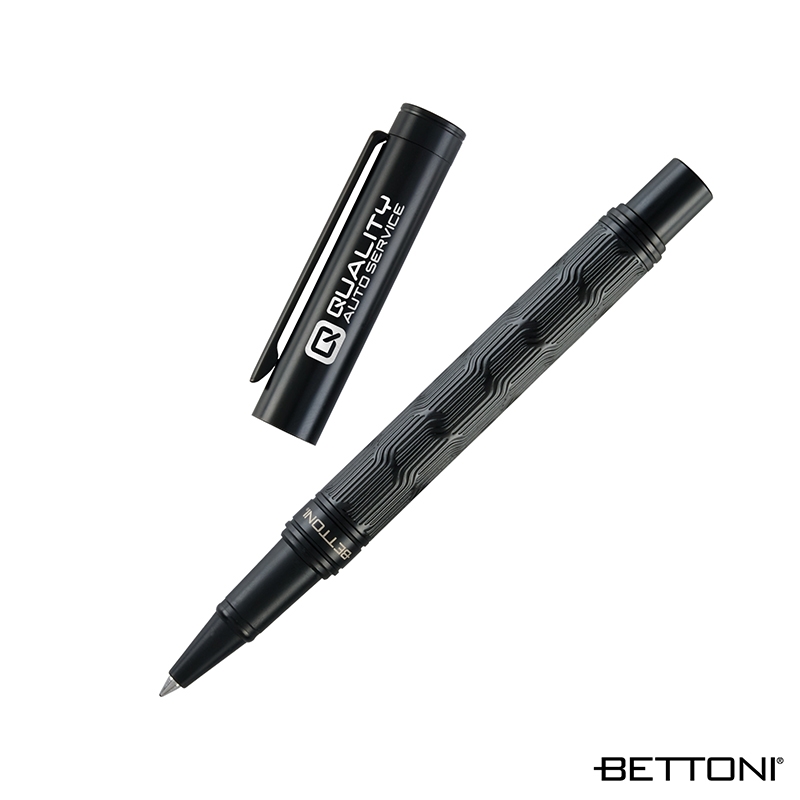 Bettoni® Torino Brass Cap-Off Rollerball Pen — Black