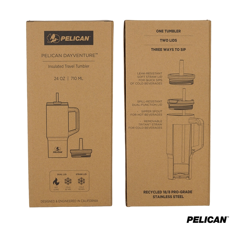 Pelican Dayventure™ 24 oz. Recycled Double Wall Stainless Steel Double Lid Travel Tumbler 46