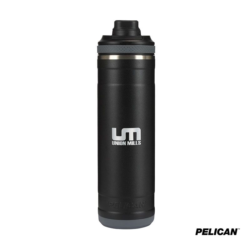 Pelican Pacific™ Chug 26 oz. Recycled Double Wall Stainless Steel Water Bottle — Black