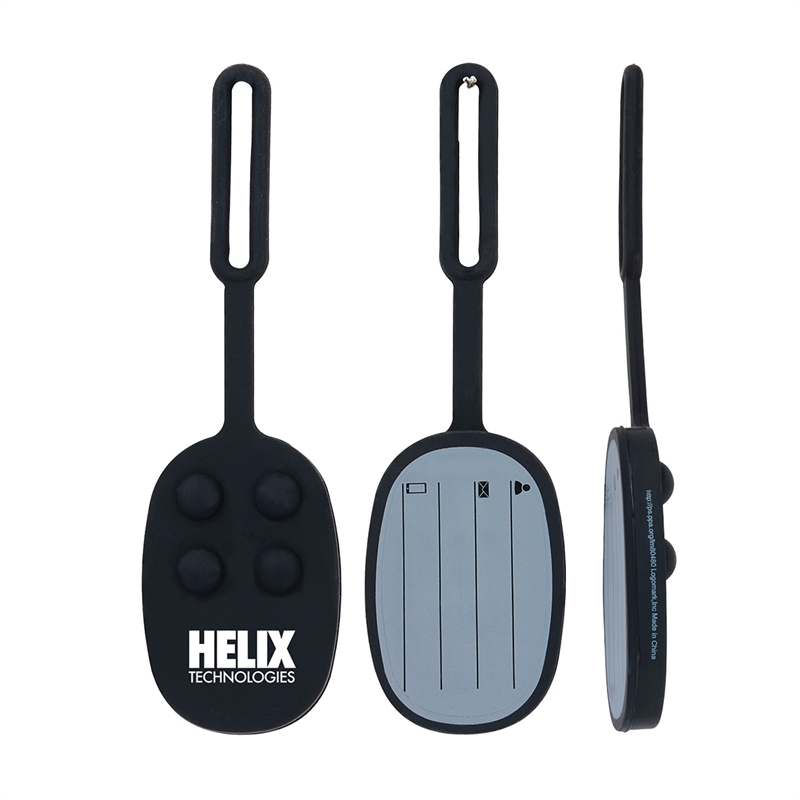 Momo Push Pop Silicone Luggage Tag — Black
