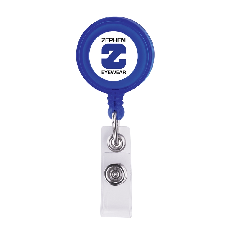 Delfino Badge Holder with Crocodile Clip — Blue