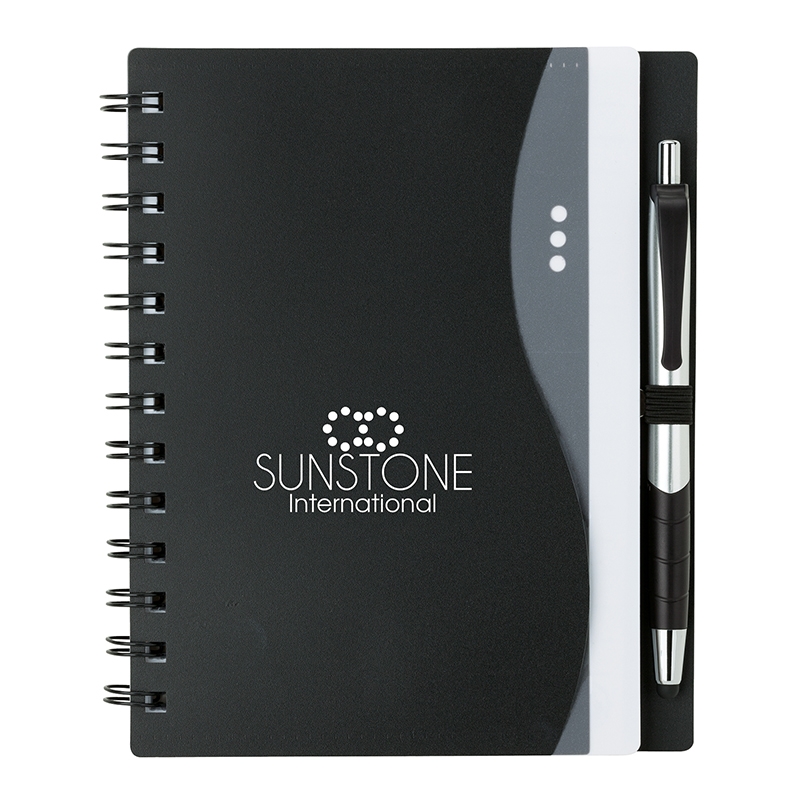 Bellevue Junior Notebook w/Stylus Pen — Black