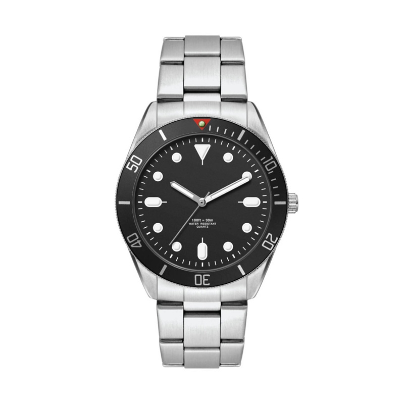 42MM, SILVER METAL CASE, BK BEZEL, 3-HAND MVT 4