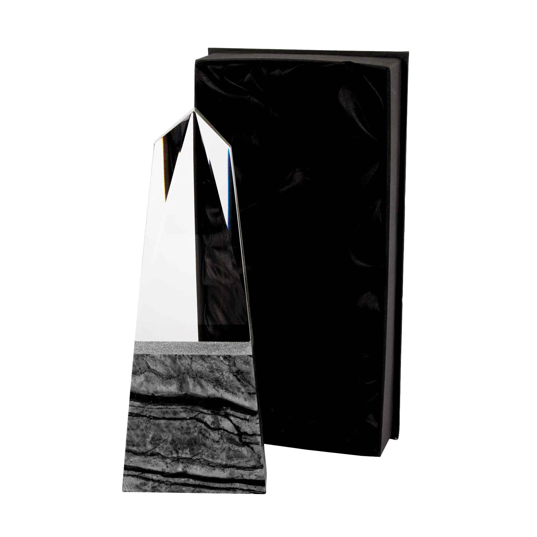 Deneb Crystal Obelisk with Marble Base 12