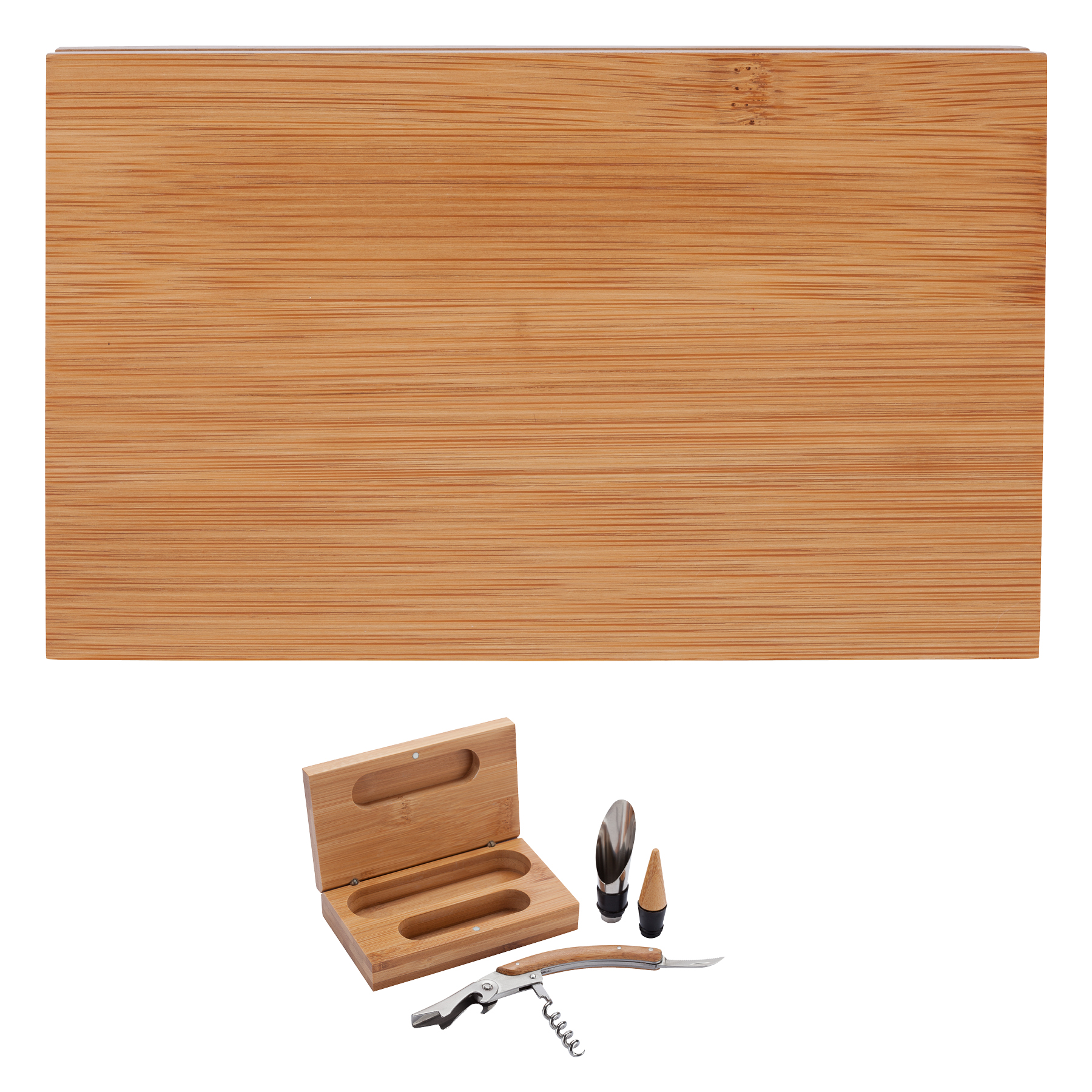 Bel Vino 2-Piece Bamboo Wine Set 12