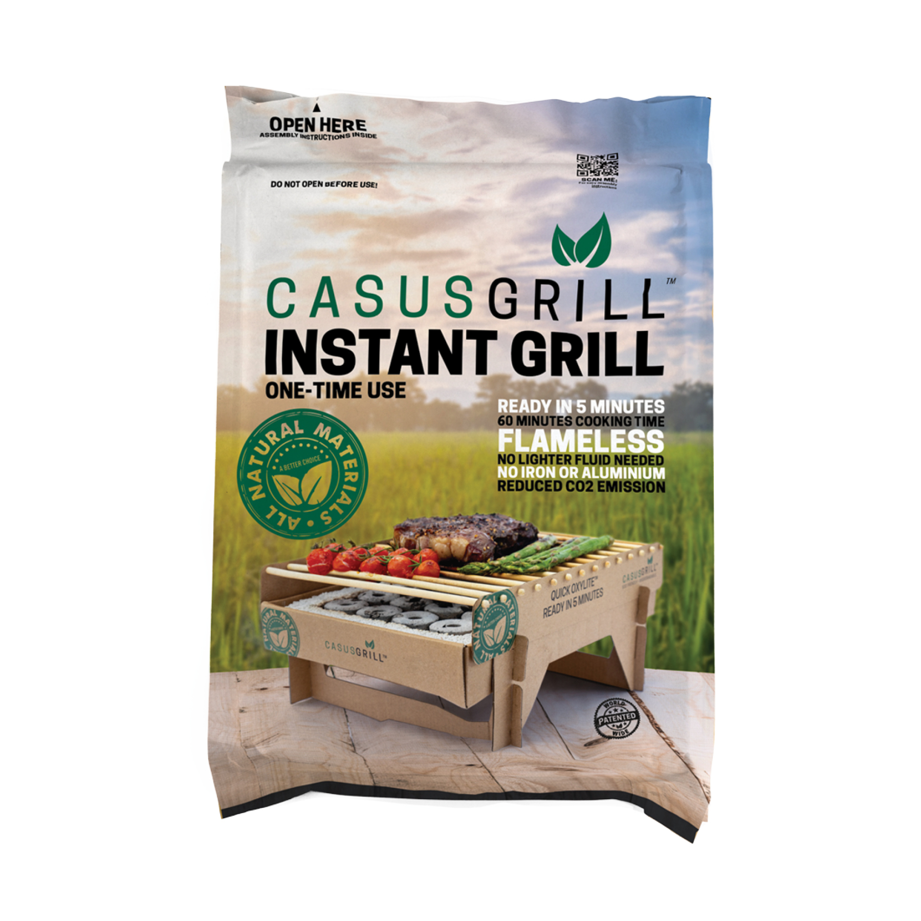 Raleigh CasusGrill™ Biodegradable BBQ Grill w/Recycled Cotton Tote Bag 14